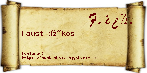 Faust Ákos névjegykártya