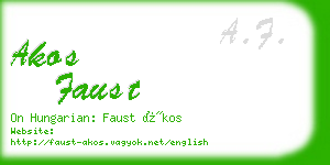 akos faust business card